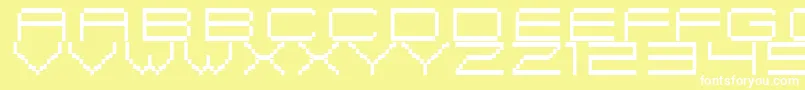 フォントFiskBitmapNr2 – 黄色い背景に白い文字