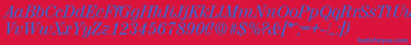 ValenciaRegularita Font – Blue Fonts on Red Background