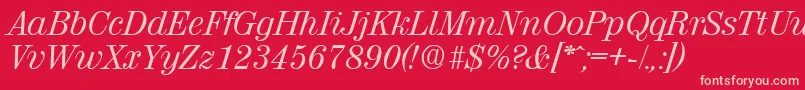 ValenciaRegularita Font – Pink Fonts on Red Background