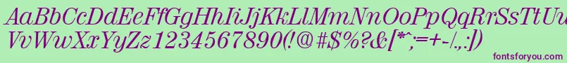 ValenciaRegularita Font – Purple Fonts on Green Background