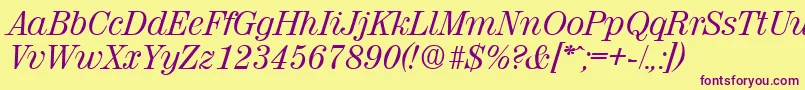 ValenciaRegularita Font – Purple Fonts on Yellow Background