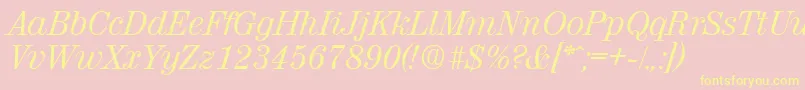 ValenciaRegularita Font – Yellow Fonts on Pink Background