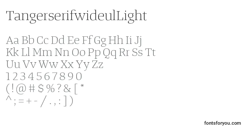 TangerserifwideulLightフォント–アルファベット、数字、特殊文字