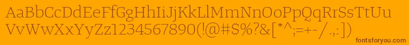 TangerserifwideulLight Font – Brown Fonts on Orange Background