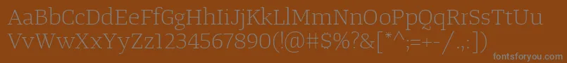 Шрифт TangerserifwideulLight – серые шрифты на коричневом фоне