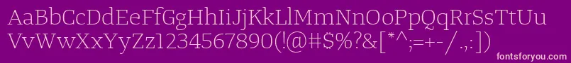 フォントTangerserifwideulLight – 紫の背景にピンクのフォント