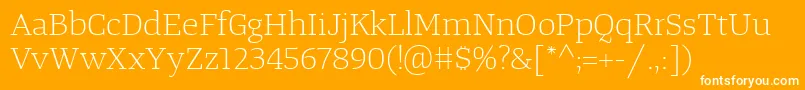 TangerserifwideulLight Font – White Fonts on Orange Background
