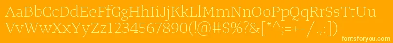 TangerserifwideulLight Font – Yellow Fonts on Orange Background