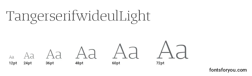 TangerserifwideulLight Font Sizes