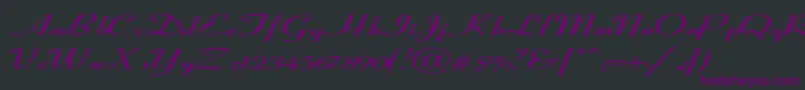 CoronetSemiboldItalicEx Font – Purple Fonts on Black Background