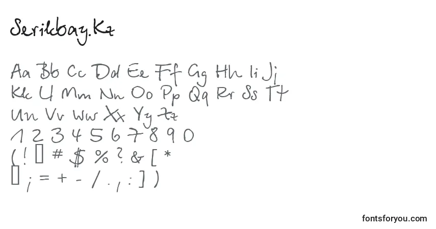 A fonte Serikbay.Kz – alfabeto, números, caracteres especiais