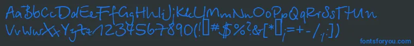 Шрифт Serikbay.Kz – синие шрифты на чёрном фоне