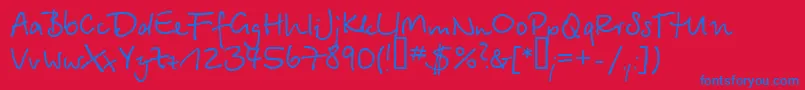 Serikbay.Kz-Schriftart – Blaue Schriften auf rotem Hintergrund