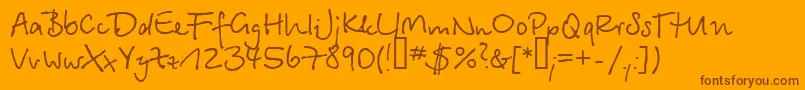 Serikbay.Kz-Schriftart – Braune Schriften auf orangefarbenem Hintergrund