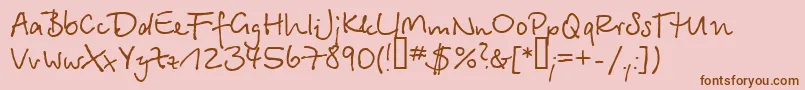 Шрифт Serikbay.Kz – коричневые шрифты на розовом фоне