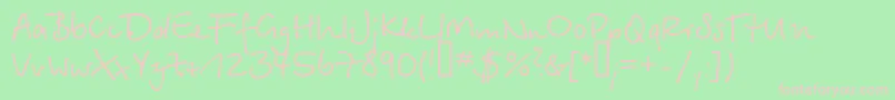 Serikbay.Kz-fontti – vaaleanpunaiset fontit vihreällä taustalla