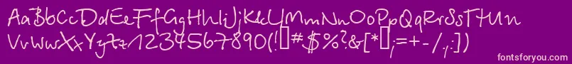 Serikbay.Kz-fontti – vaaleanpunaiset fontit violetilla taustalla