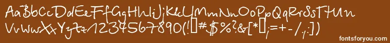 Serikbay.Kz-Schriftart – Weiße Schriften auf braunem Hintergrund