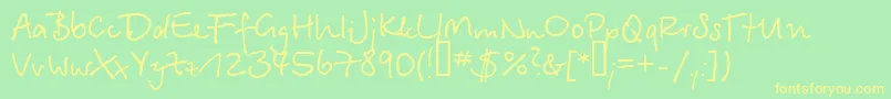 Serikbay.Kz Font – Yellow Fonts on Green Background