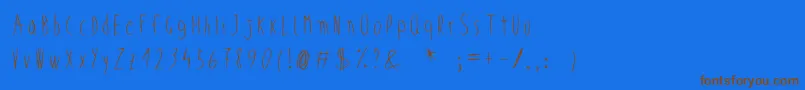 WickedChild Font – Brown Fonts on Blue Background