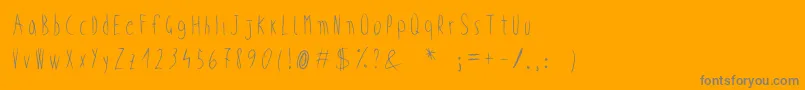 WickedChild-Schriftart – Graue Schriften auf orangefarbenem Hintergrund