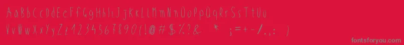 WickedChild Font – Gray Fonts on Red Background