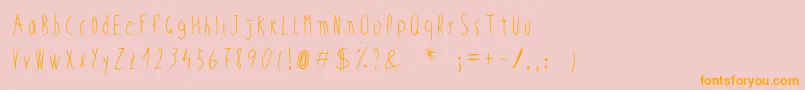 WickedChild Font – Orange Fonts on Pink Background