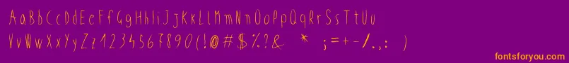 WickedChild Font – Orange Fonts on Purple Background