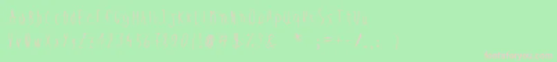WickedChild-fontti – vaaleanpunaiset fontit vihreällä taustalla
