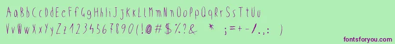 WickedChild Font – Purple Fonts on Green Background