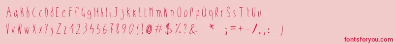 WickedChild Font – Red Fonts on Pink Background