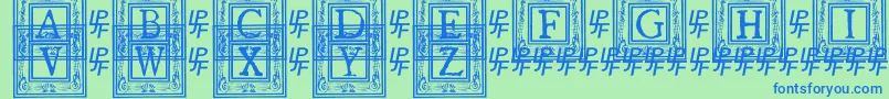 QuanauticaleInitialsNo1 Font – Blue Fonts on Green Background