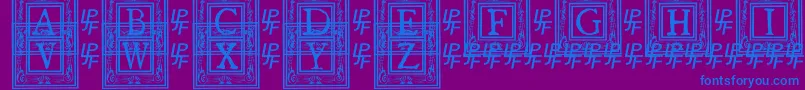 フォントQuanauticaleInitialsNo1 – 紫色の背景に青い文字