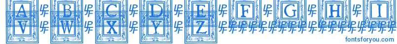 Czcionka QuanauticaleInitialsNo1 – niebieskie czcionki na białym tle