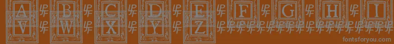 フォントQuanauticaleInitialsNo1 – 茶色の背景に灰色の文字