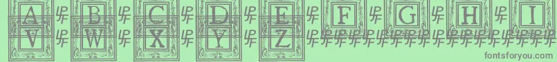 QuanauticaleInitialsNo1 Font – Gray Fonts on Green Background