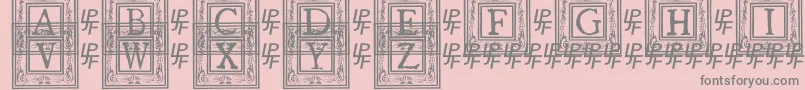 Saiba mais sobre a fonte QuanauticaleInitialsNo1 Fonte QuanauticaleInitialsNo1 – fontes cinzas em um fundo rosa