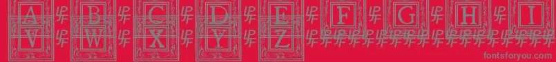 フォントQuanauticaleInitialsNo1 – 赤い背景に灰色の文字