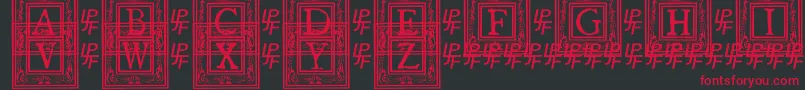 フォントQuanauticaleInitialsNo1 – 黒い背景に赤い文字
