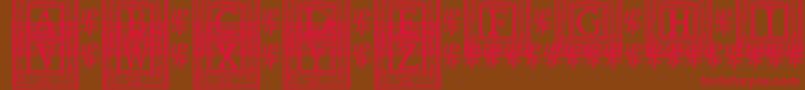 QuanauticaleInitialsNo1 Font – Red Fonts on Brown Background