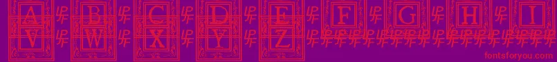 フォントQuanauticaleInitialsNo1 – 紫の背景に赤い文字