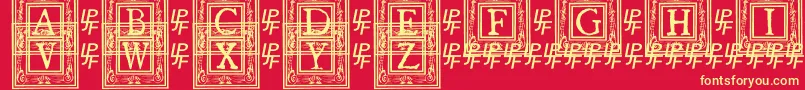 Czcionka QuanauticaleInitialsNo1 – żółte czcionki na czerwonym tle