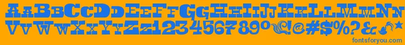 Toeris Font – Blue Fonts on Orange Background