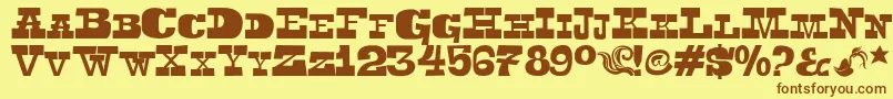 Toeris Font – Brown Fonts on Yellow Background