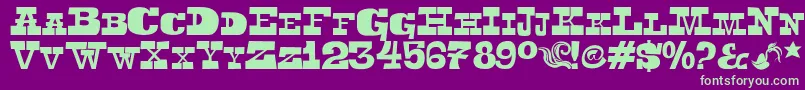 Toeris Font – Green Fonts on Purple Background