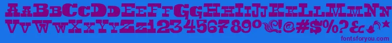 Toeris Font – Purple Fonts on Blue Background