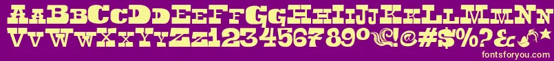 Toeris Font – Yellow Fonts on Purple Background