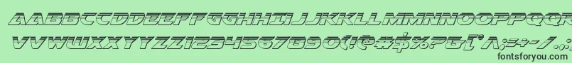 Airstrikeplat Font – Black Fonts on Green Background