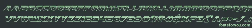 Airstrikeplat Font – Green Fonts on Black Background