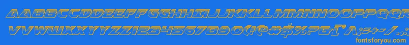 Airstrikeplat Font – Orange Fonts on Blue Background